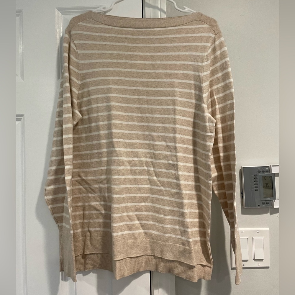Boat neck striped sweater